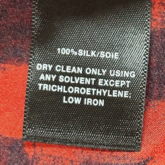 Lafayette 148 Womens 100% Silk Print Tunic Shirt Size S Red Black Short Sleeve - Picture 11 of 11